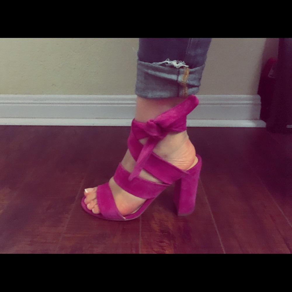 Ivanka trump pink tie up kiffie heels